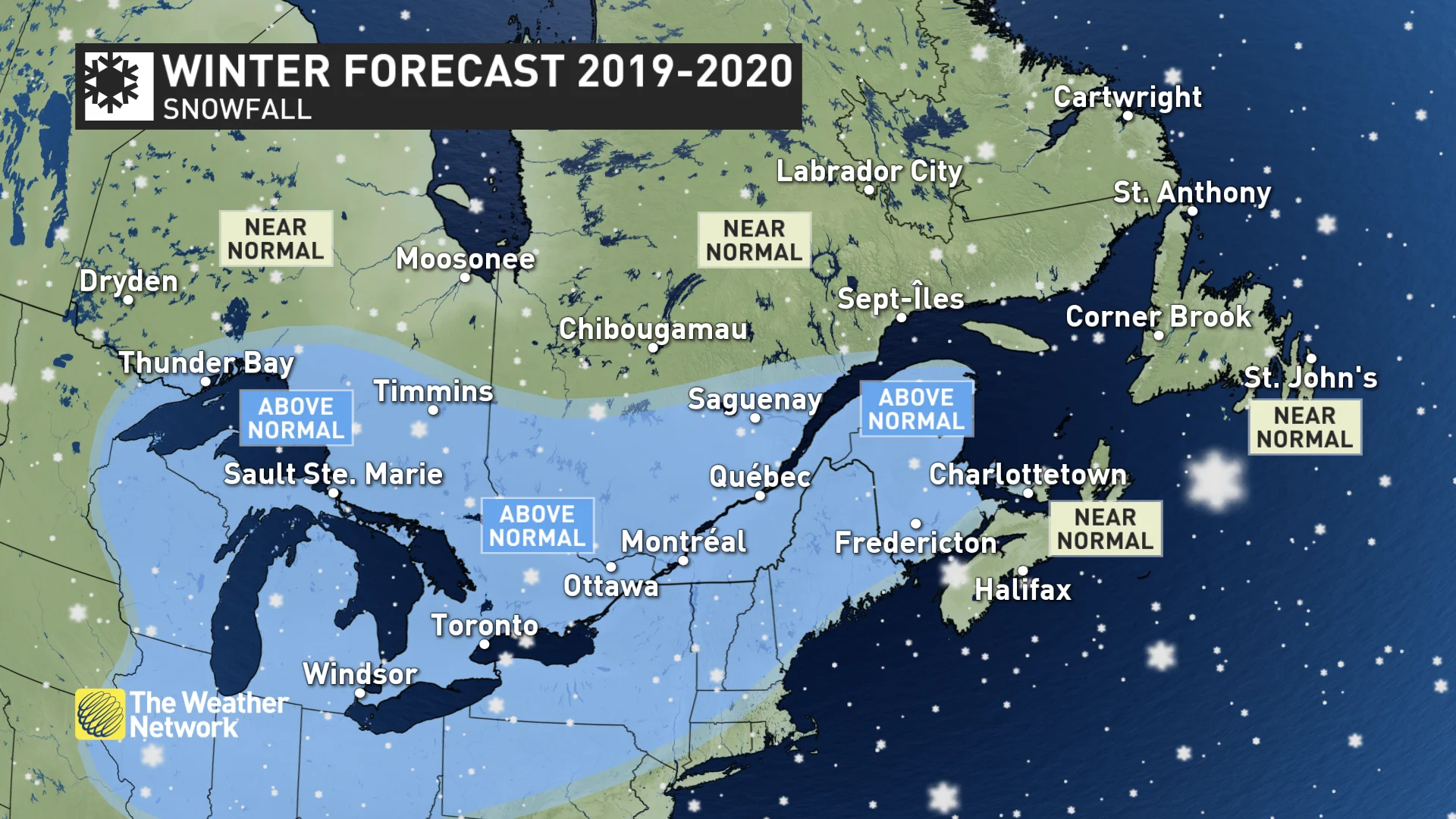 Winter forecast eastern snowfall