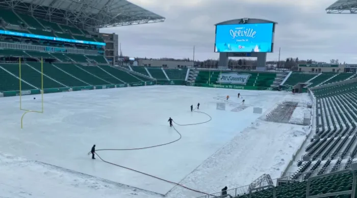 Saskatchewan's Mosaic Stadium has been transformed into 'Iceville'