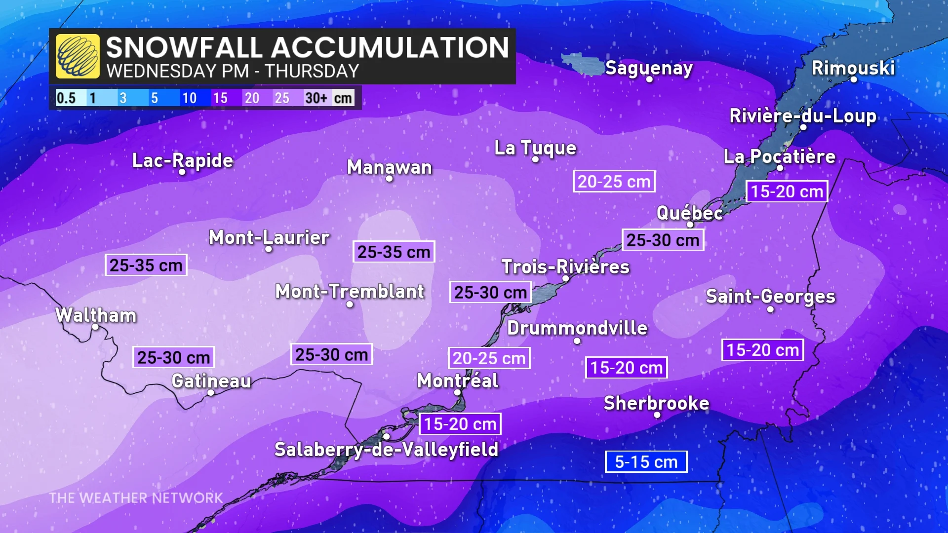 Baron - Quebec snow totals - Feb11