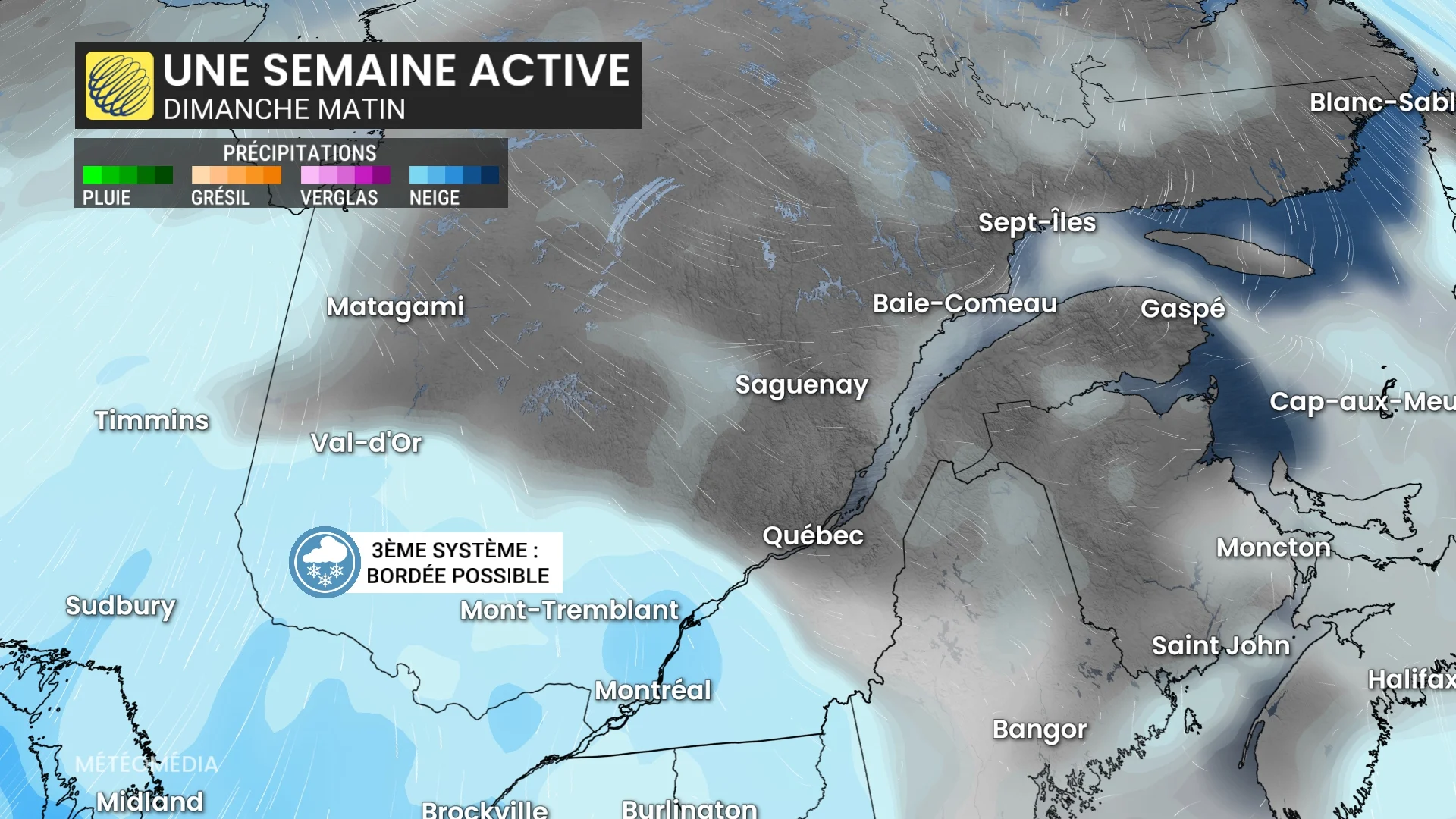 Trois systèmes météo en 7 jours au Québec