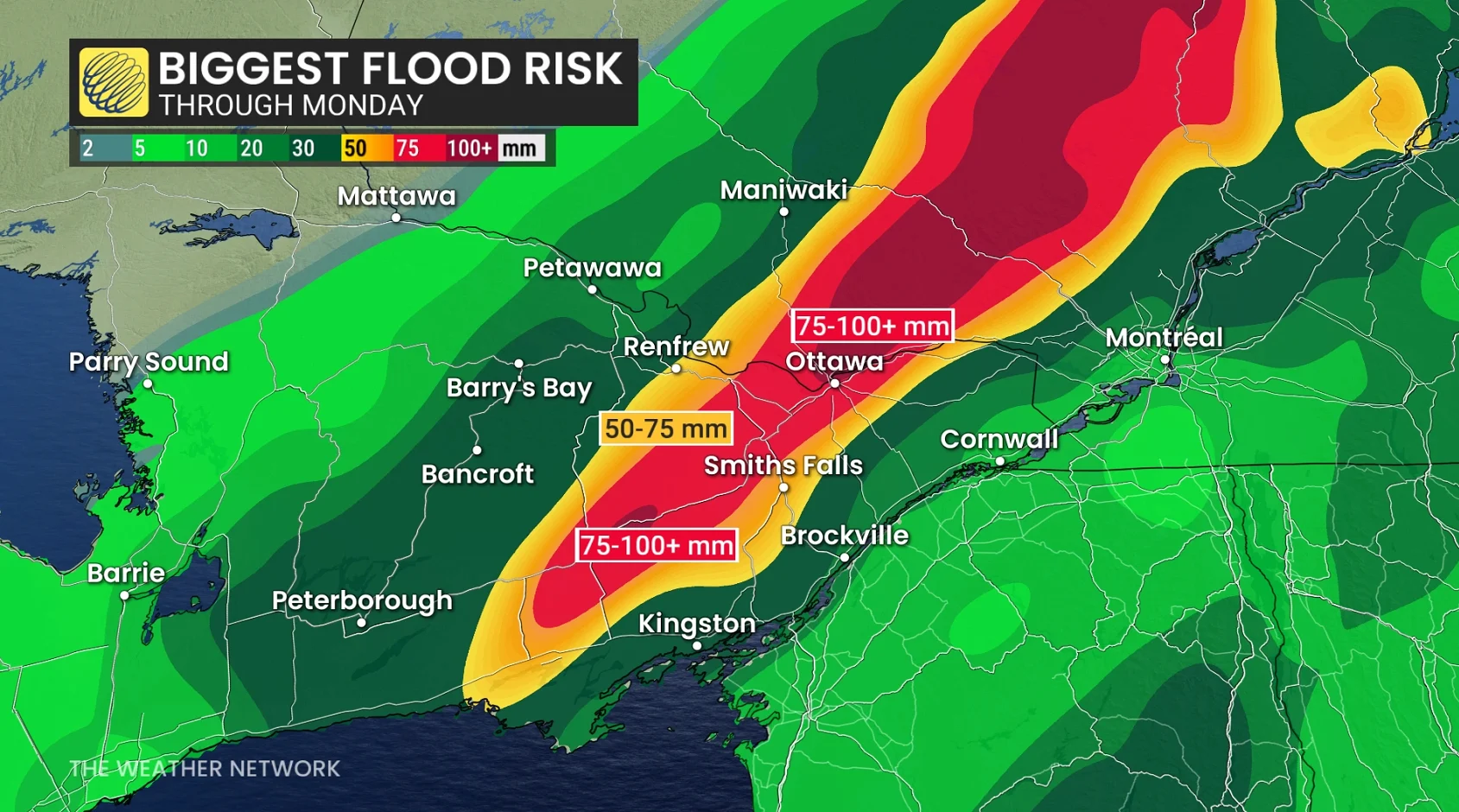 Ontario Flood Risk Through Monday
