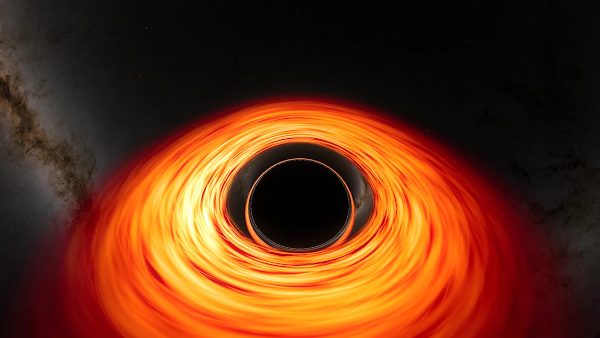 Ever wonder what it's like to dive into a black hole? Take a mind-bending plunge into this supermassive void