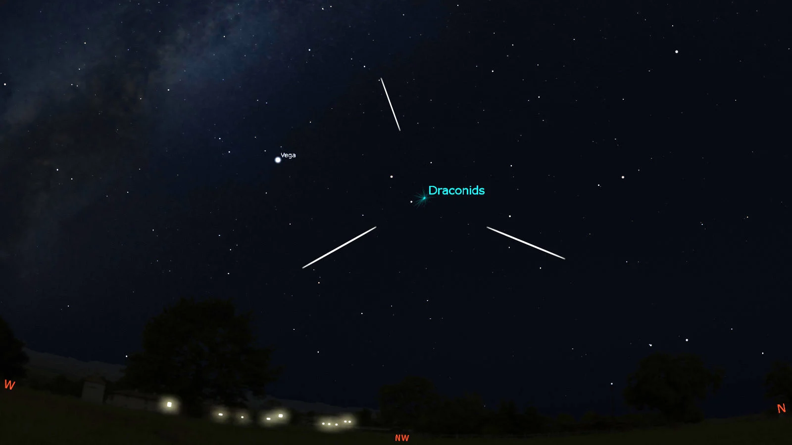 Oct 7-8 - Draconid meteor shower radiant - Stellarium