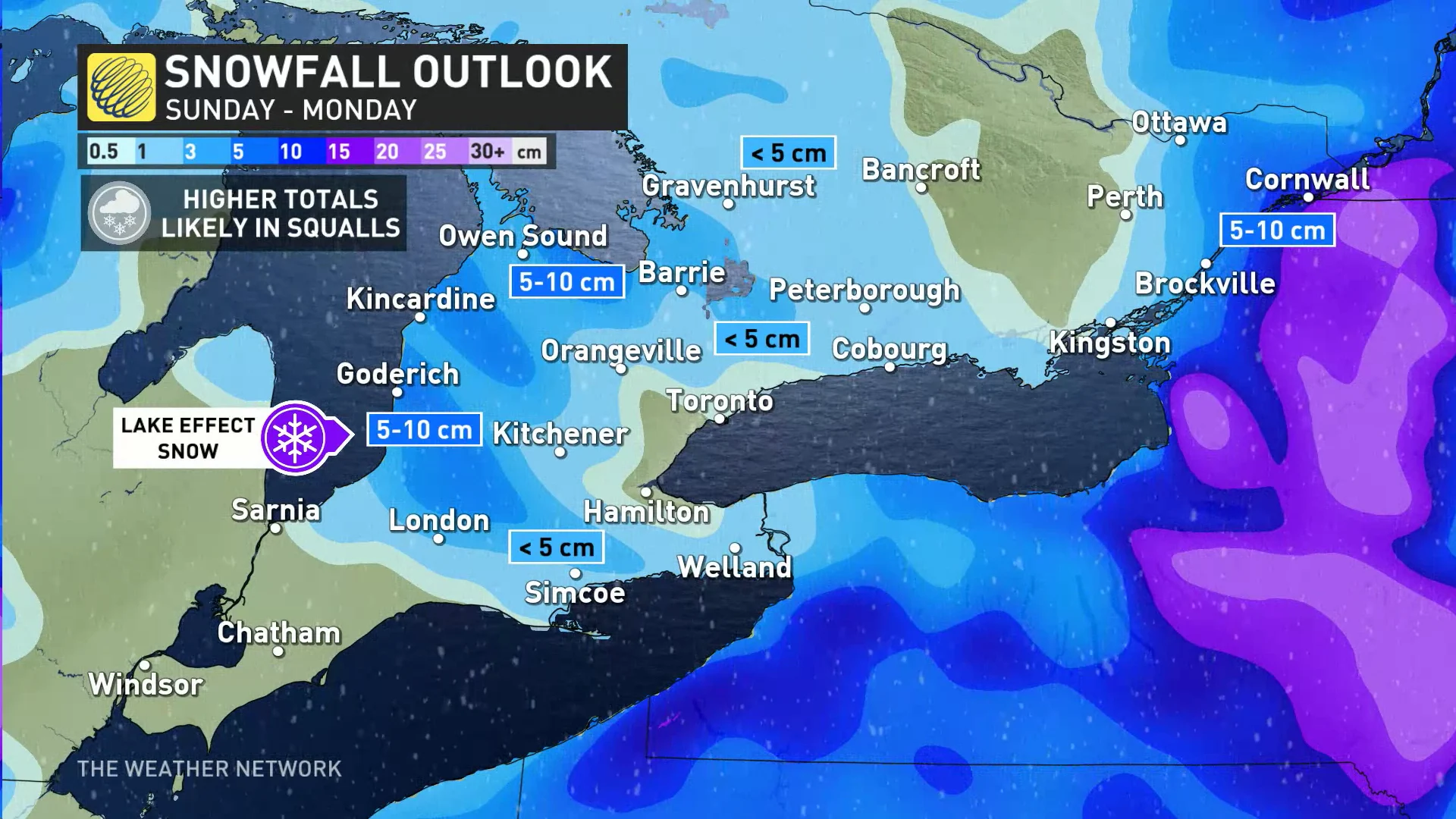 Ontario snowfall lake effect