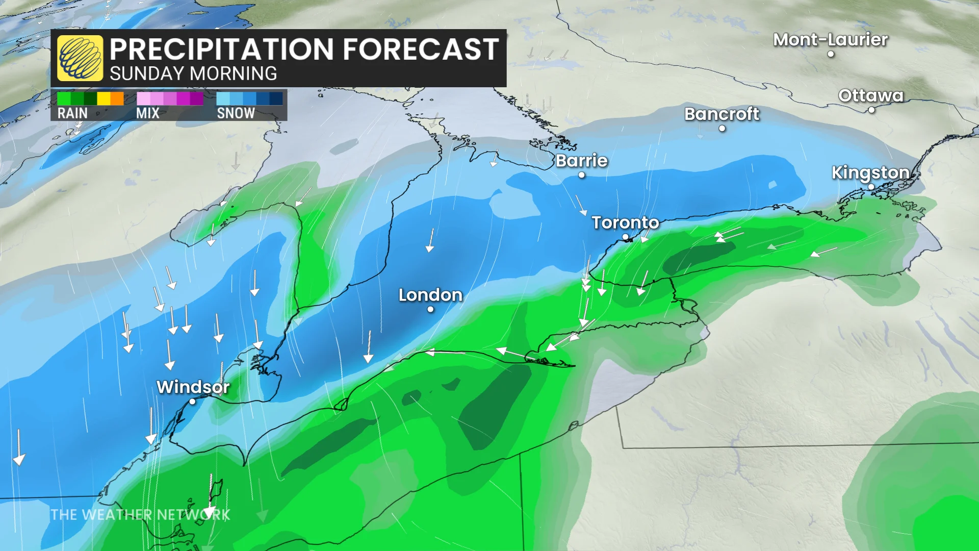 Baron - Sunday morning precipitation Ontario - Nov 6