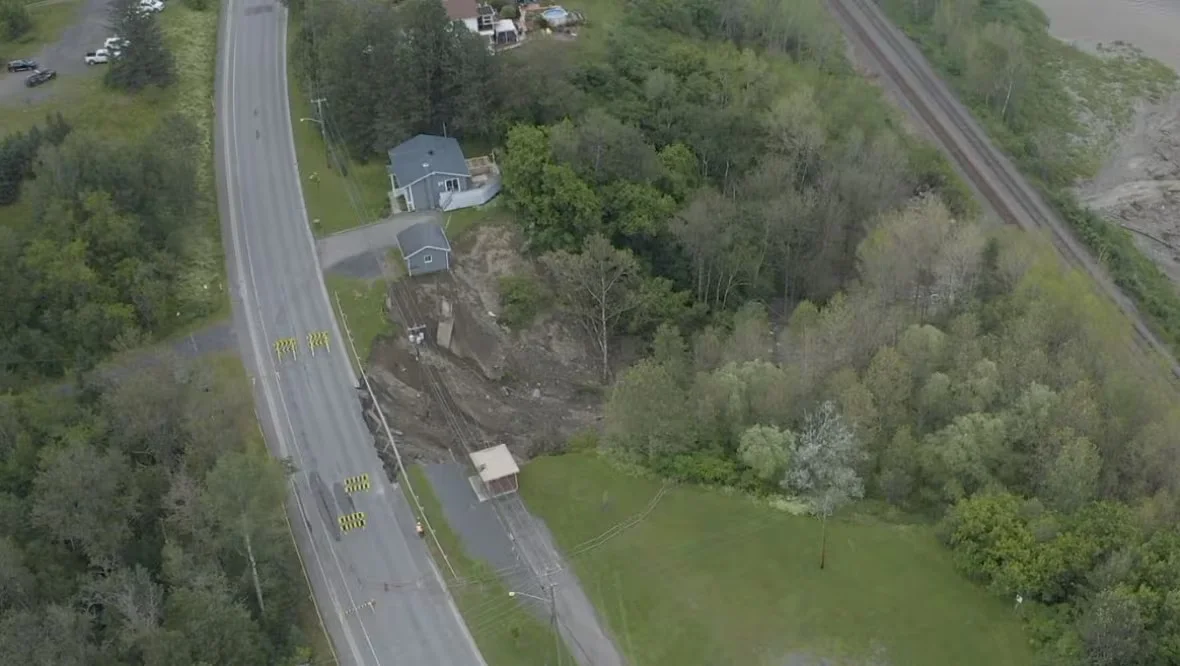 CBC: Aerial-view-Edmundston-landslide (Shane Fowler)