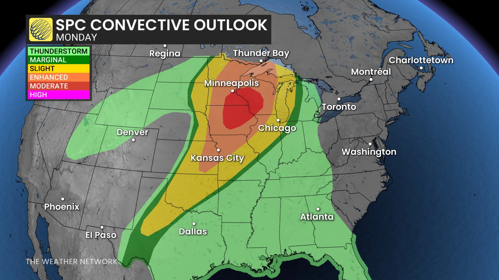 NWS SPC convective outlook Monday