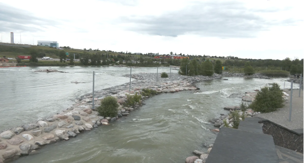 Connor O’Donovan | The Harvie Passage recreational area on the Bow River. Officials say the steeper drops to the left of the island can catch inexperienced boaters and floaters off guard. 