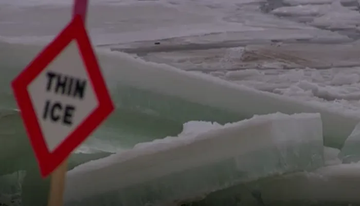 Six cars belonging to anglers fall through icy lake