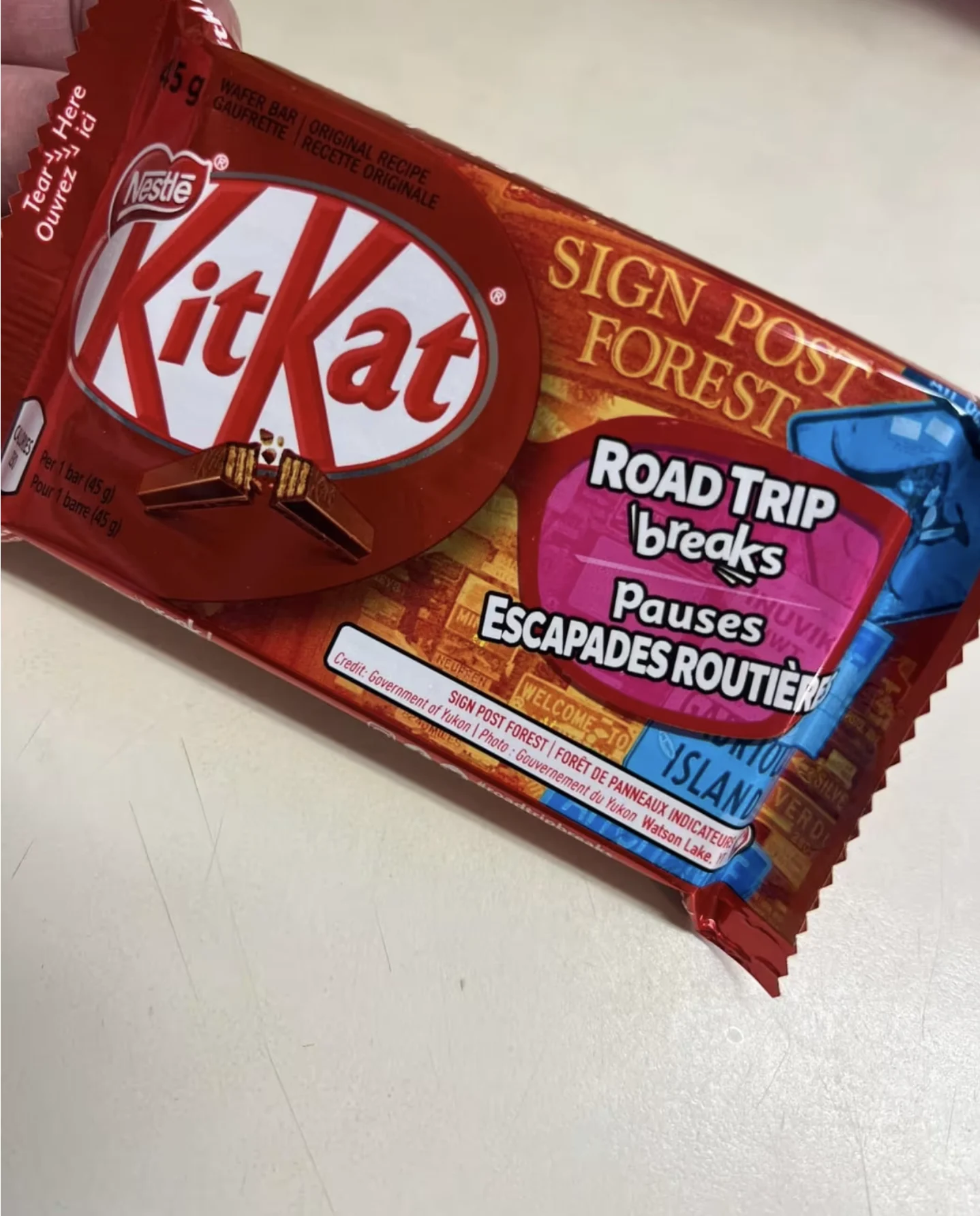 CBC: Watson Lake's mayor said he had no idea the attraction was on the candy bar wrapper until he saw it at a store in his community. (Kaitlyn McCulloch via CBC) - 2