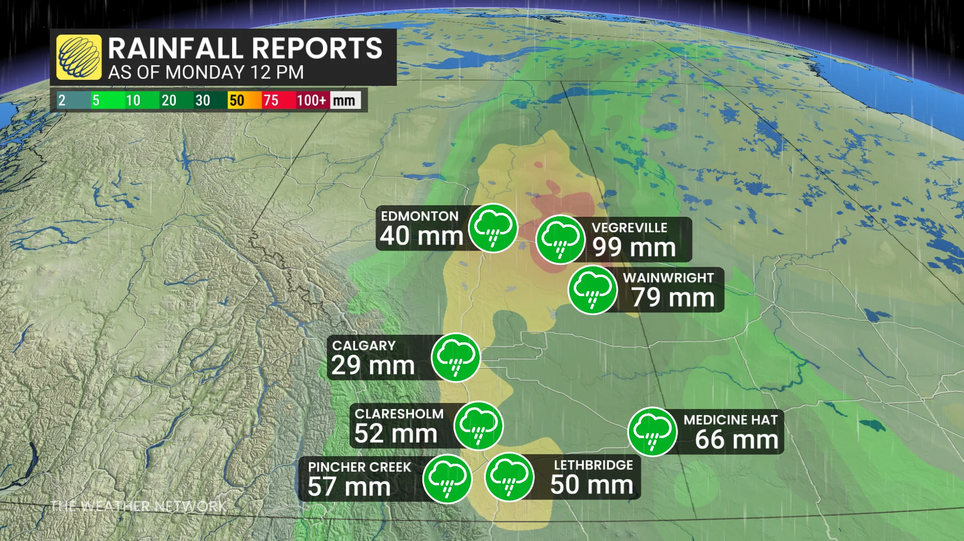 Alberta rainfall reports June 1