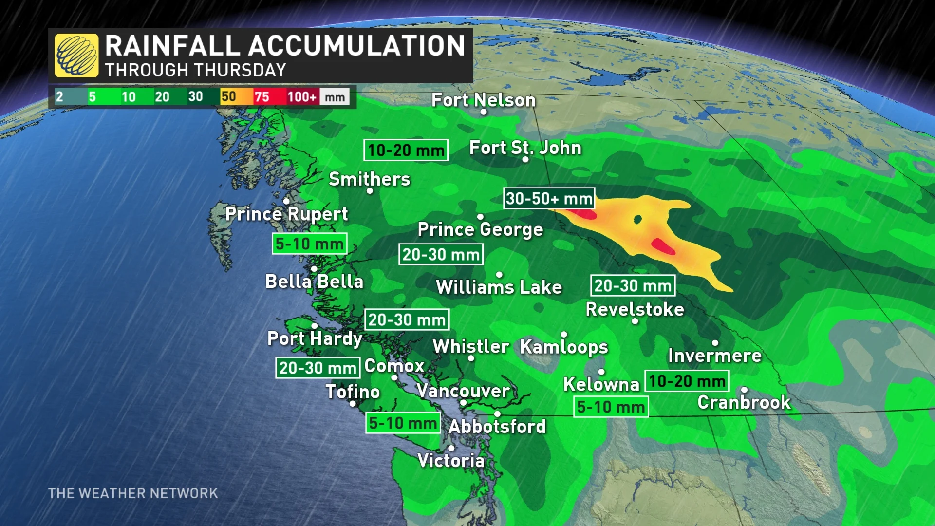 B.C. rainfall map through Thursday_June 25