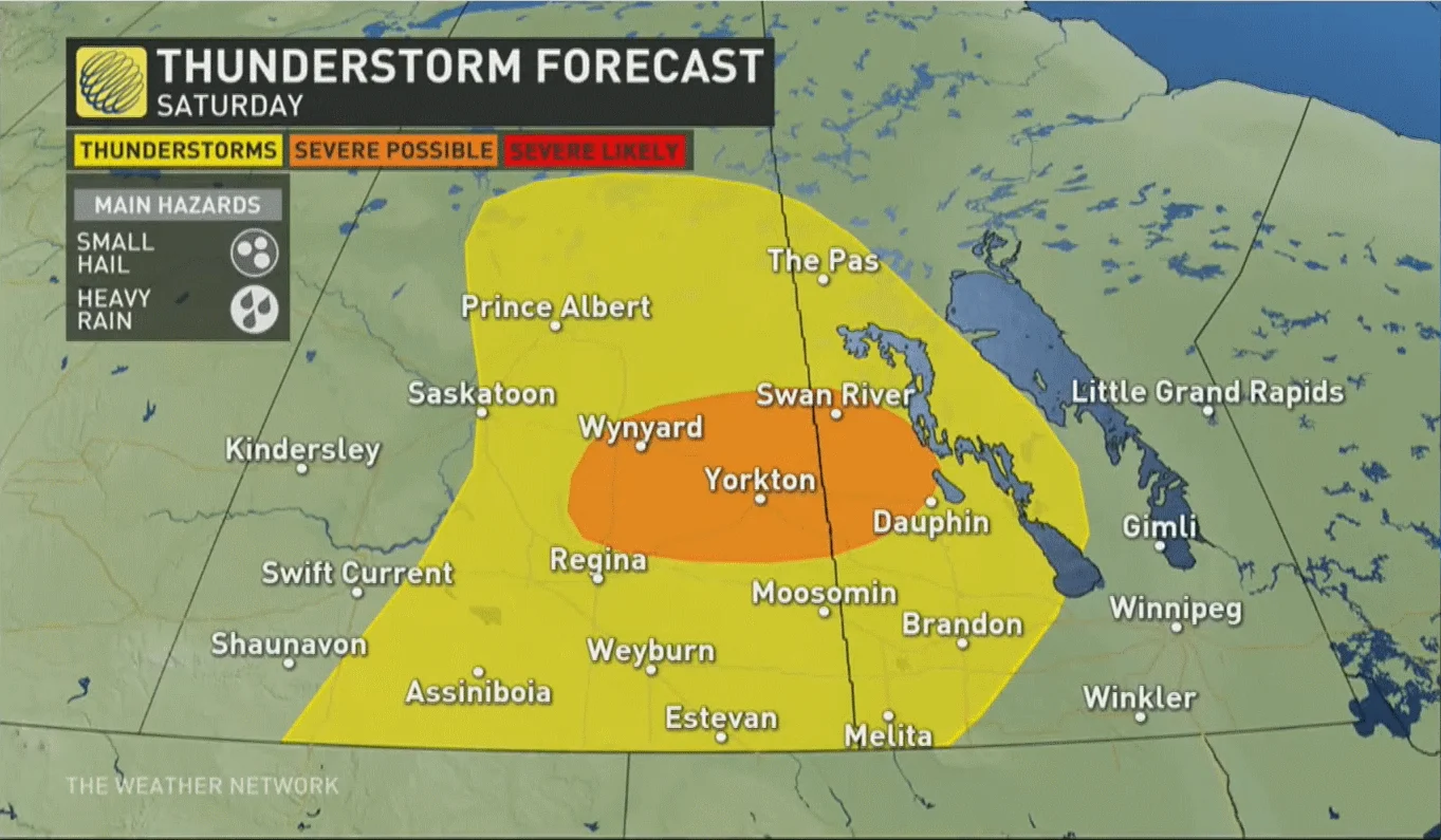 Prairies storm risk Saturday