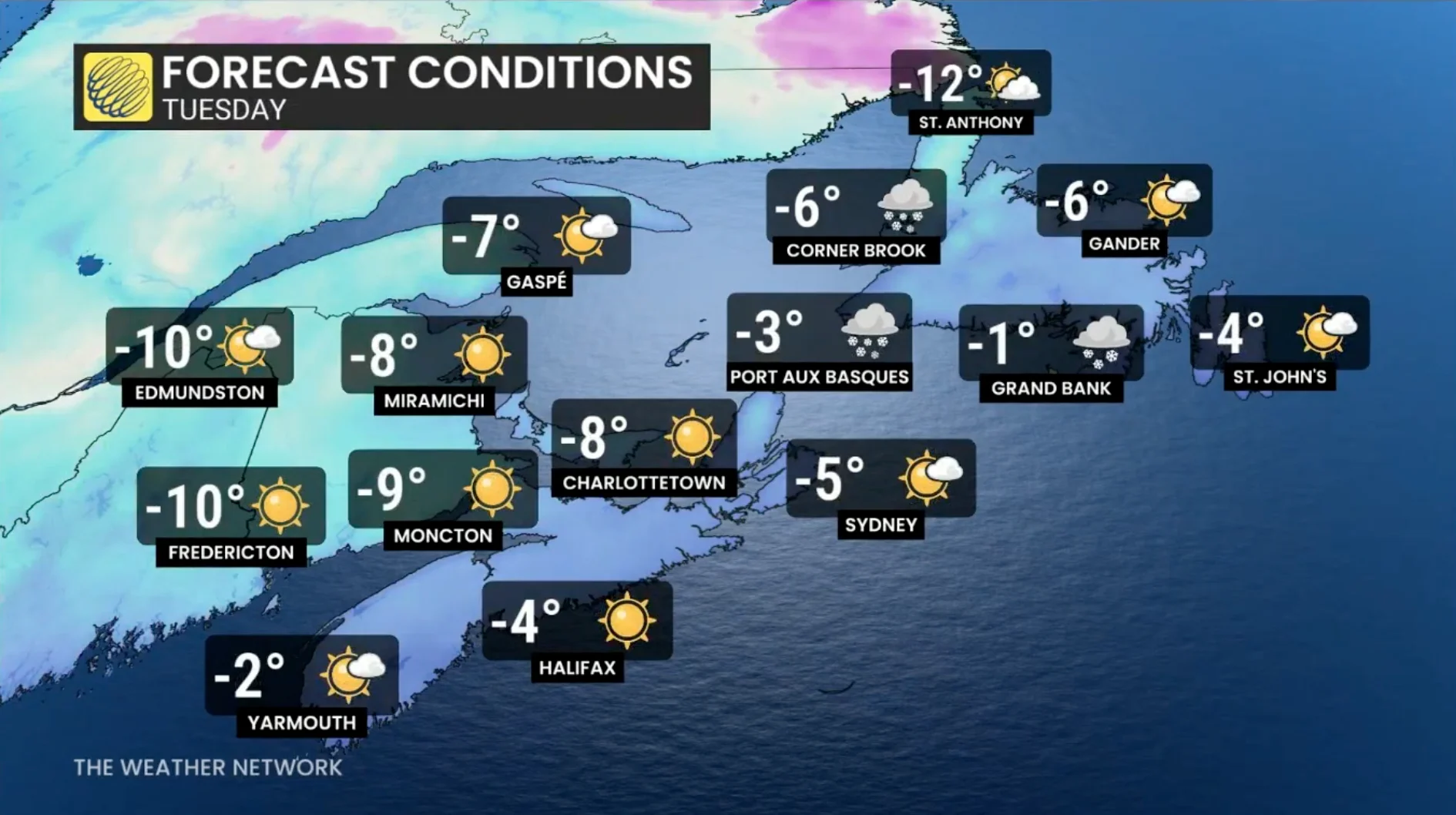 Dec. 8, 2025: Cold across Atlantic Canada
