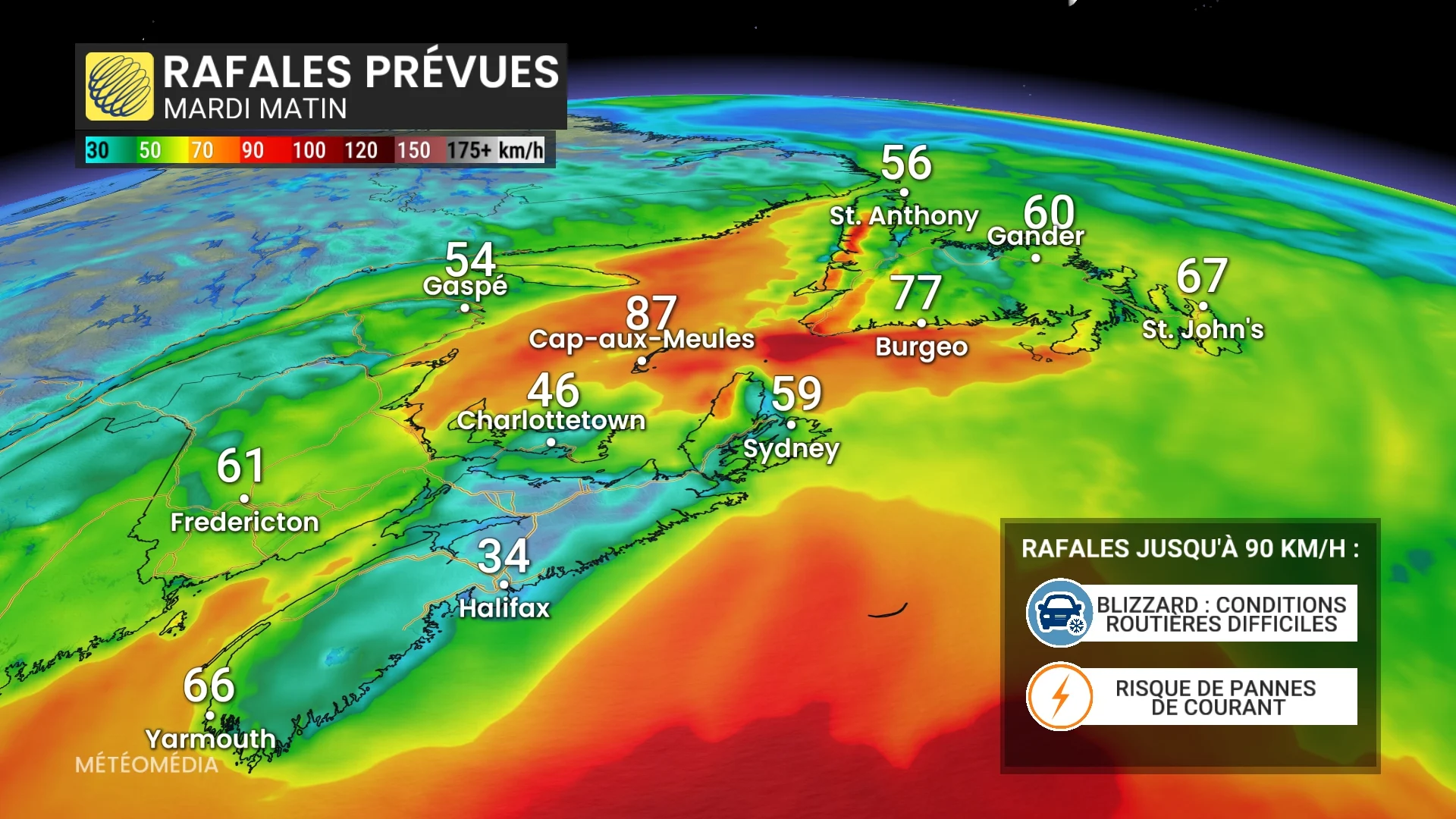 Bombe météo : voyez les secteurs du Québec qui seront touchés
