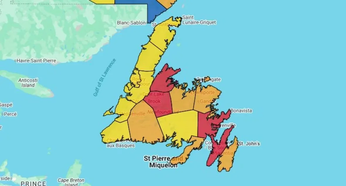 nl-fire-hazard-map/Government of Newfoundland and Labrador via CBC