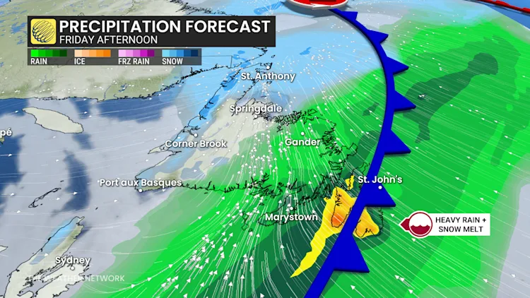 Increased flood risk as heavy rain and snowmelt impact Newfoundland ...