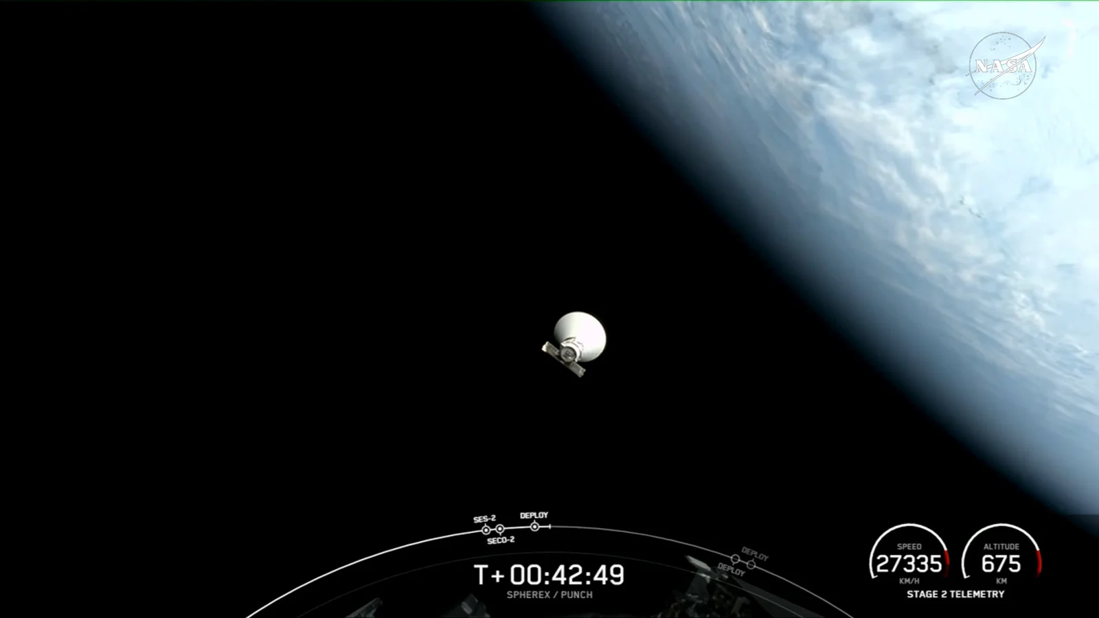 SPHEREx in orbit - March 11 2025 - NASA SpaceX