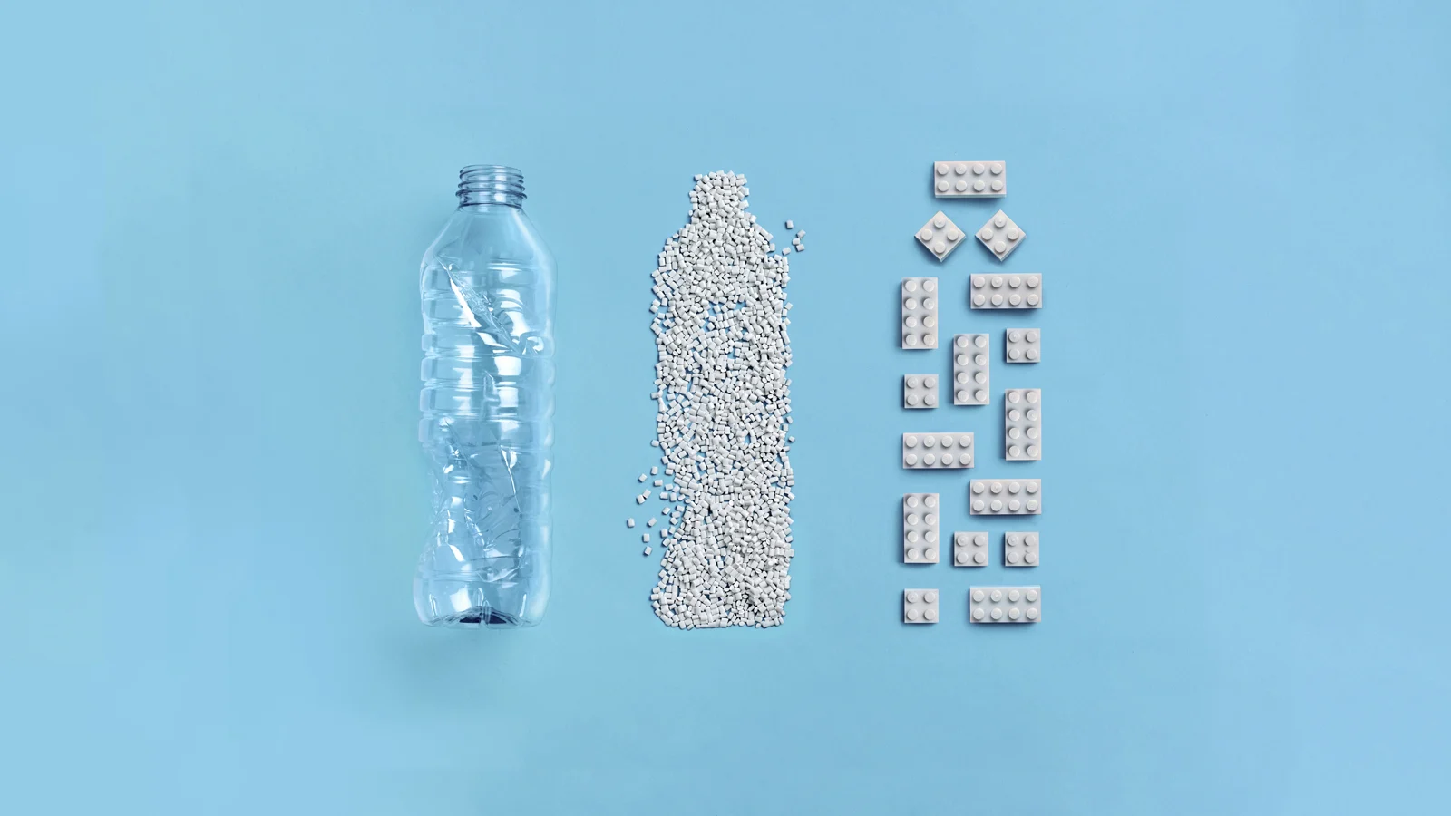 LEGO's new prototype bricks are made from recycled plastic bottles. 
