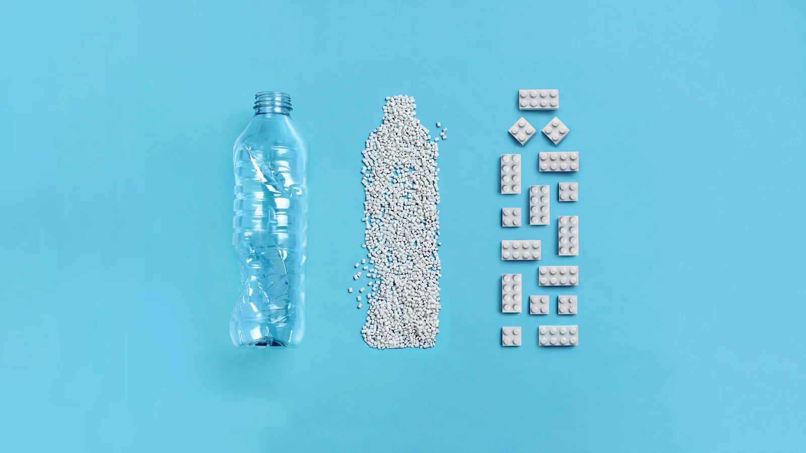 LEGO's new prototype bricks are made from recycled plastic bottles. 