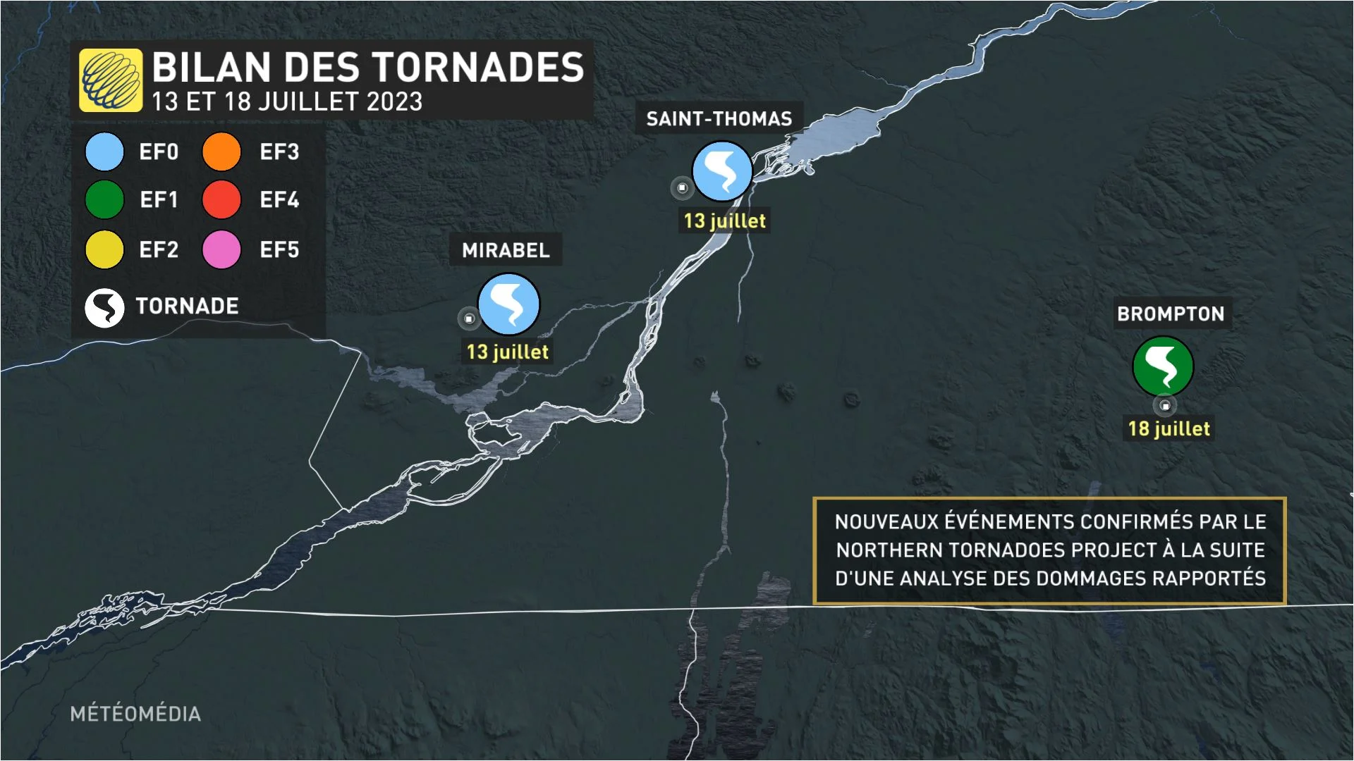 Bilan des tornades au Québec