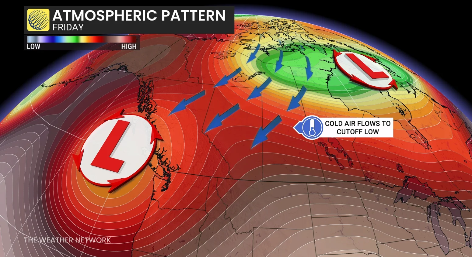 Prairies atmospheric pattern Friday