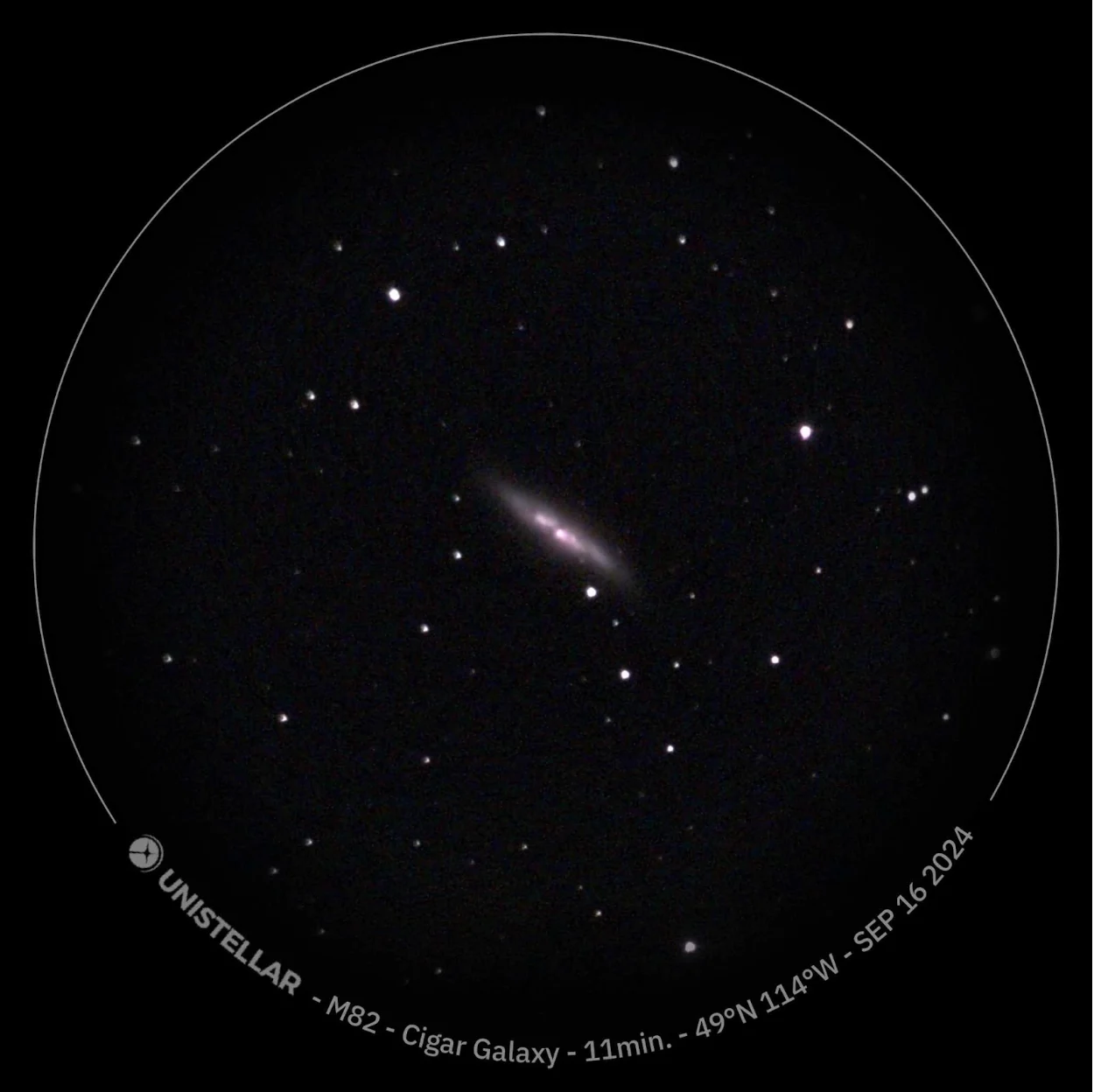 Dark Sky Guides | The Messier 82 “Cigar Galaxy” is seen through a telescope on a Dark Sky Guides tour.