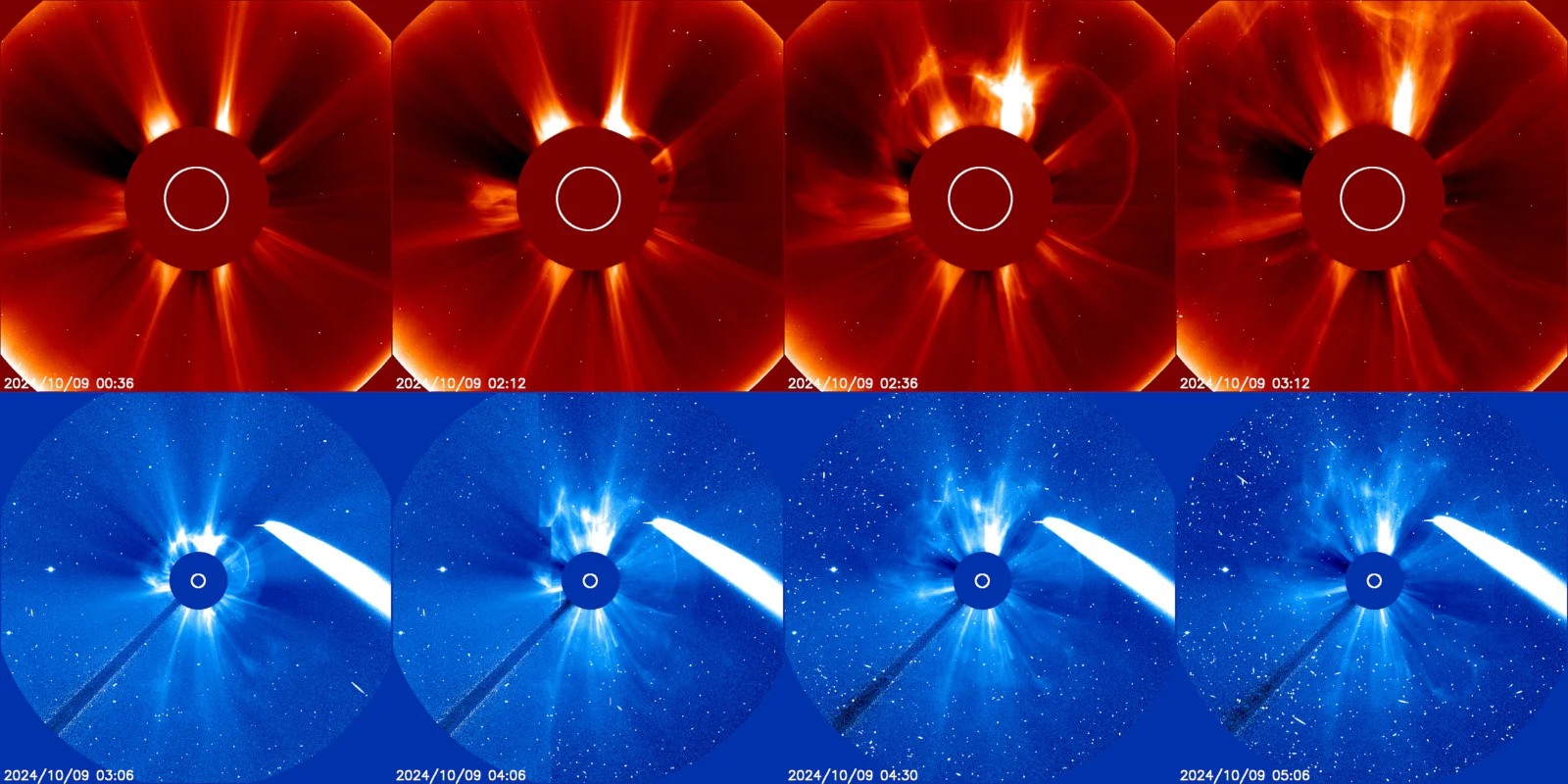 CME - LASCO-C2-C3 - Oct 8-9 2024 - NASA-SOHO