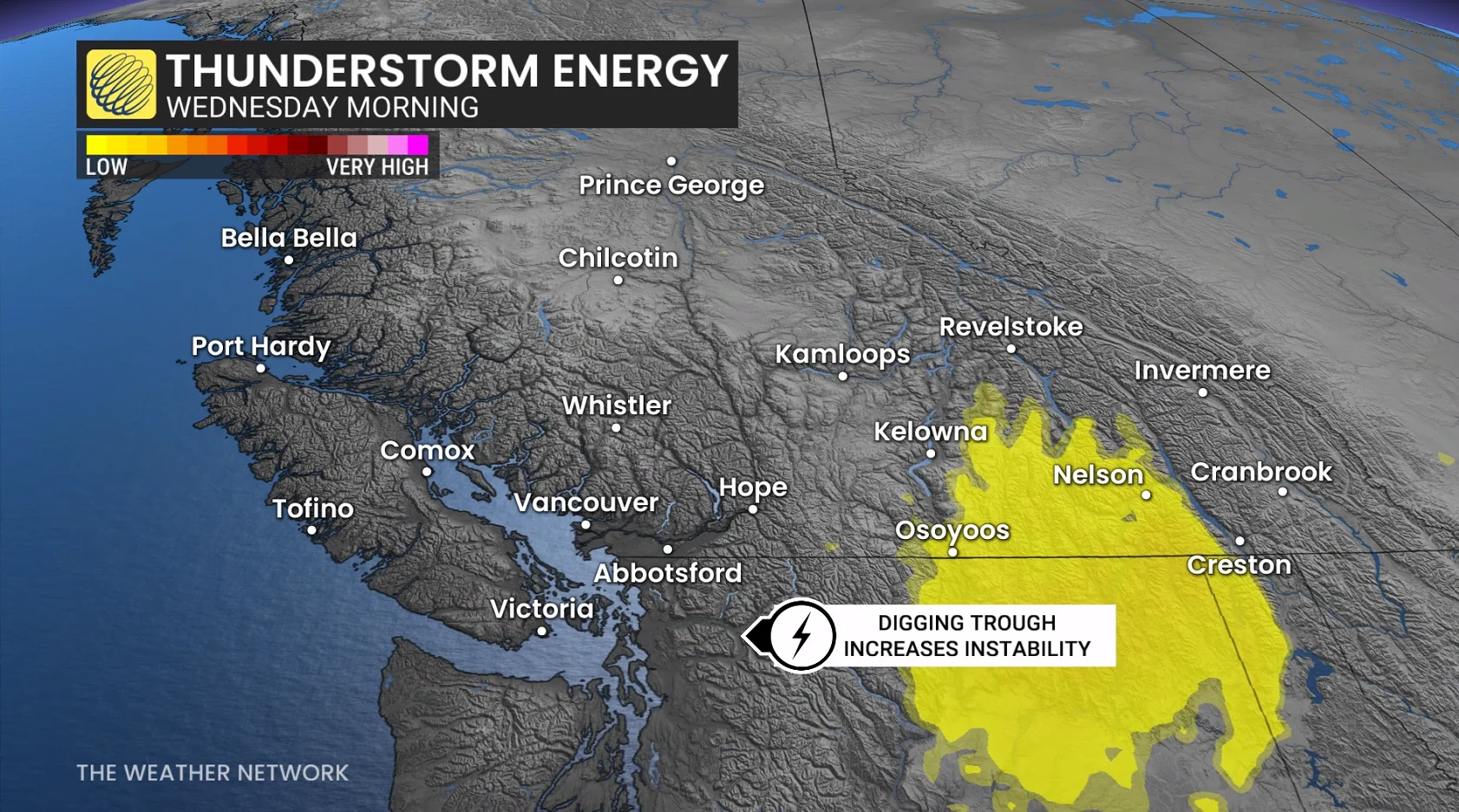 B.C. thunderstorm energy Wednesday morning