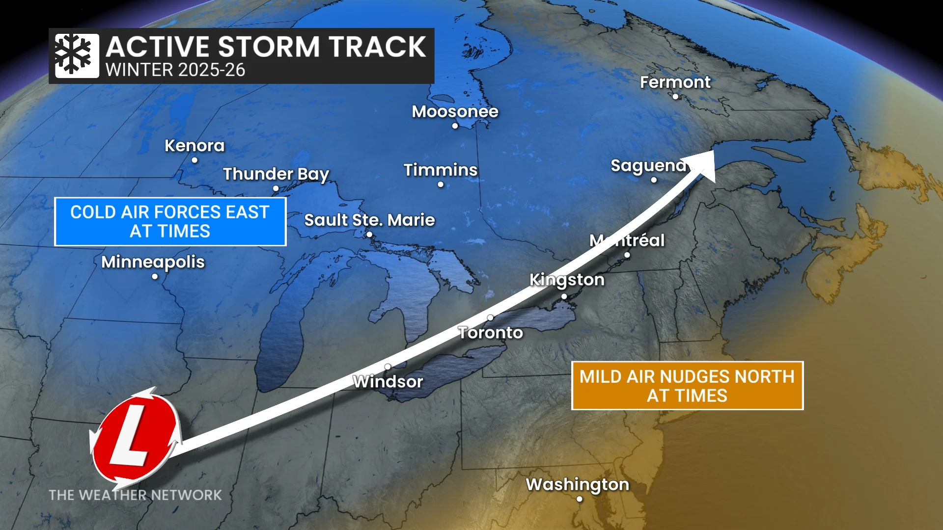 2026 Winter Forecast: Active storm track for Ontario and Quebec