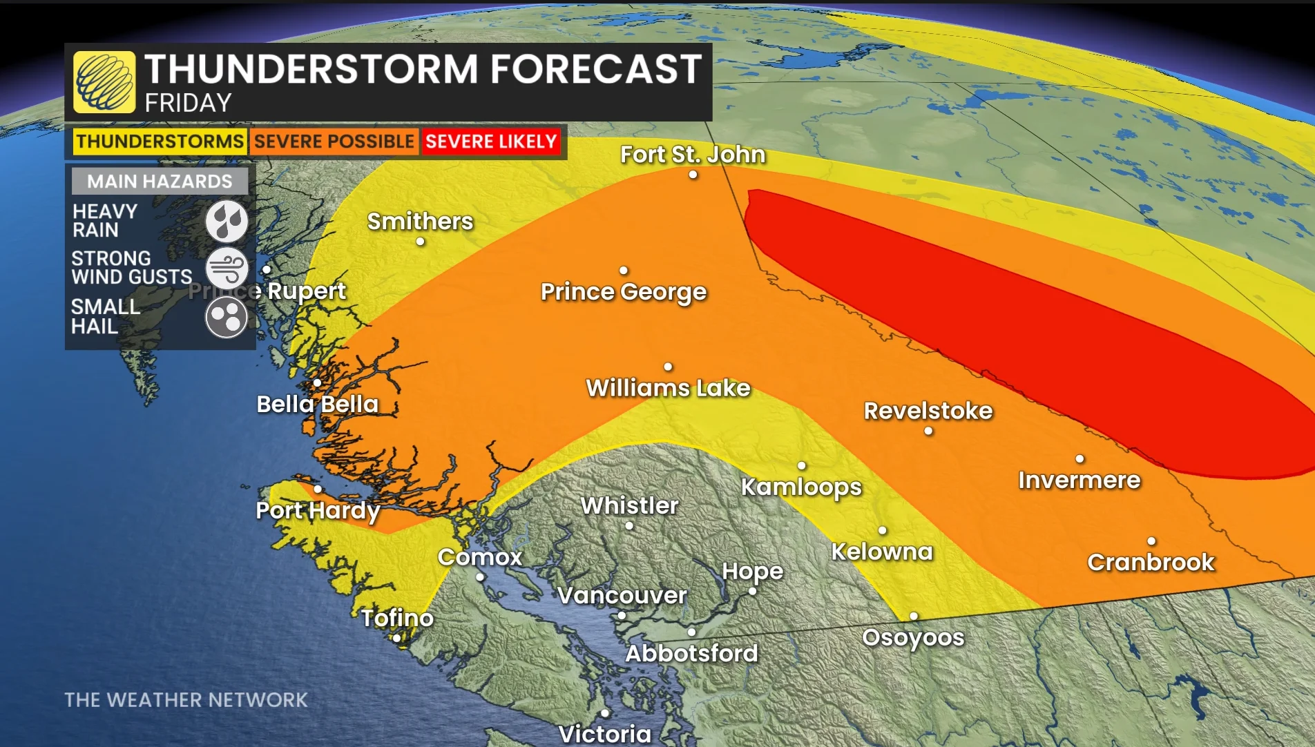 British Columbia Thunderstorm Forecast Friday