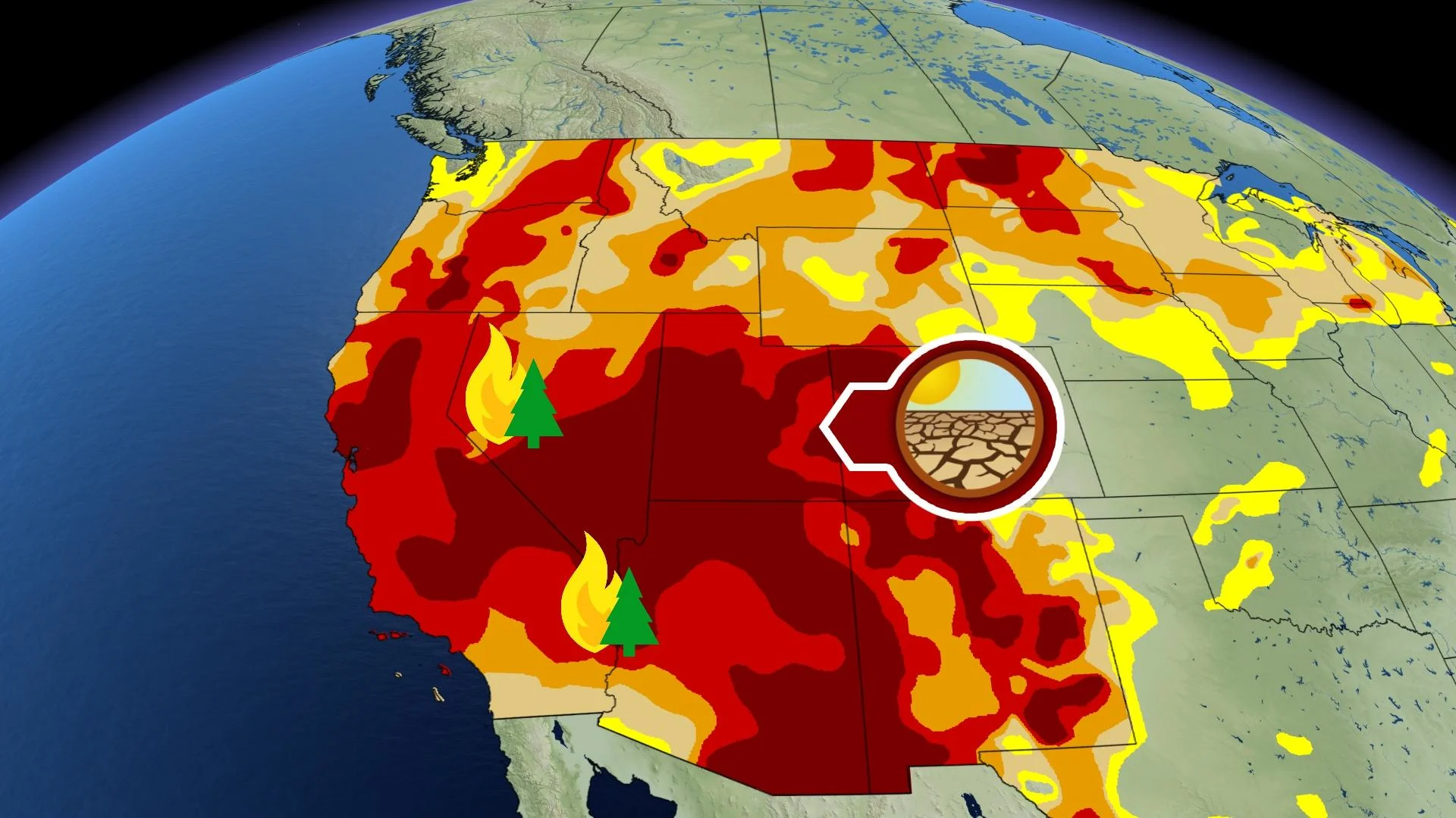 L'ouest des États-Unis sous une sécheresse extrême
