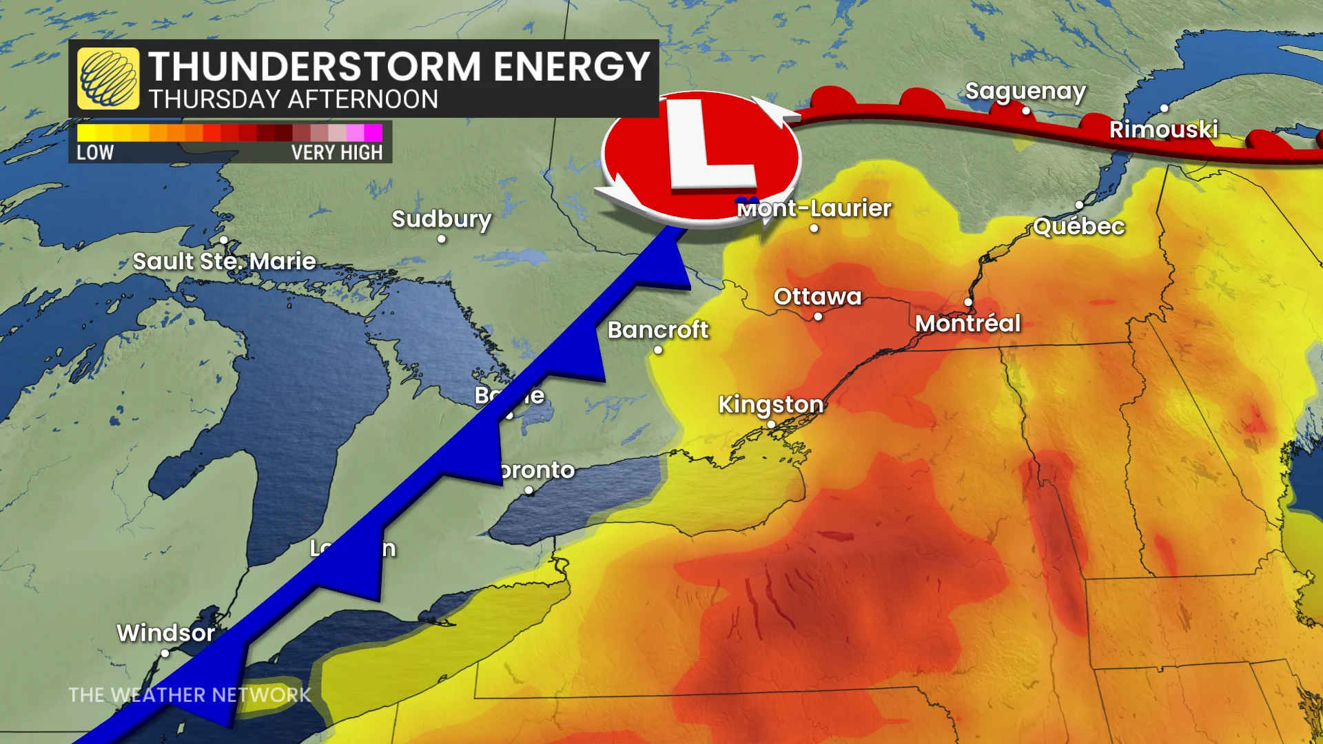 Ontario thunderstorm energy Thursday afternoon