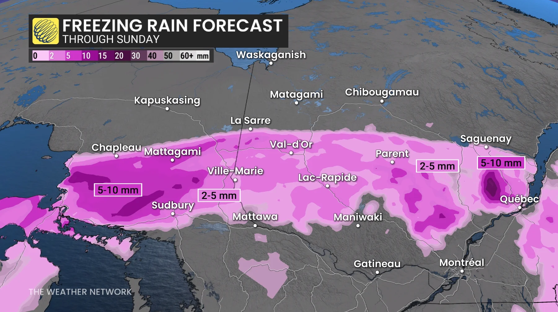 Northeastern Ontario freezing rain forecast - April 3, 2026