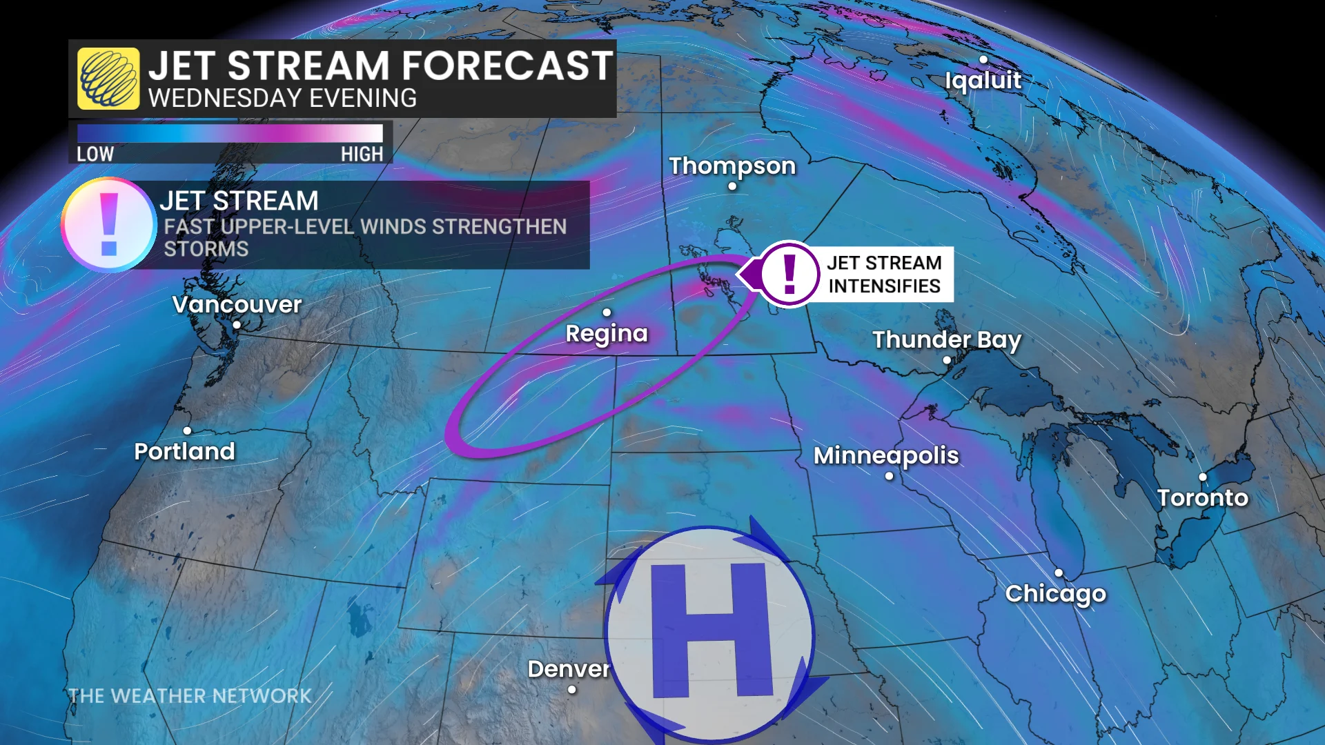 Prairies jet stream forecast Wednesday evening