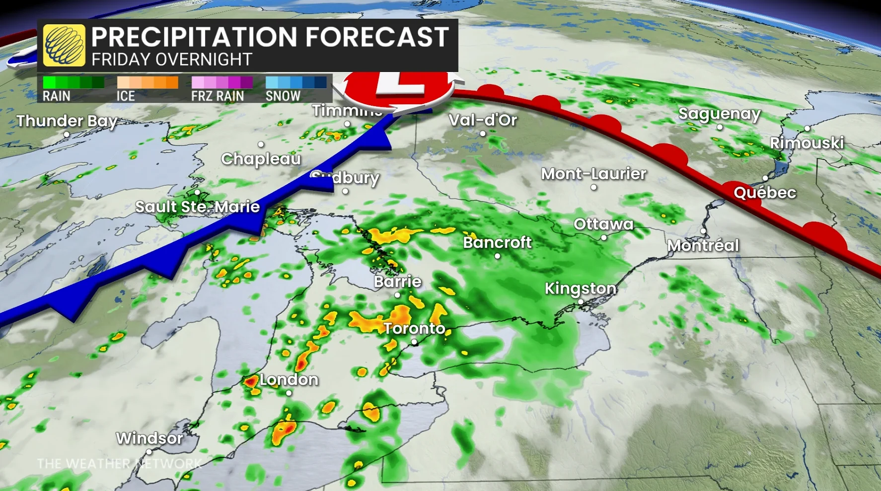 Baron - Ontario Friday overnight precipitation - June5