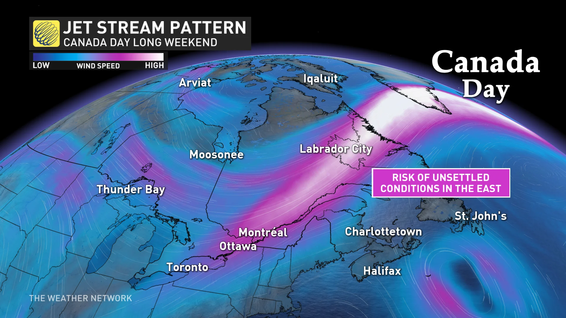 Canada Day outlook jet stream