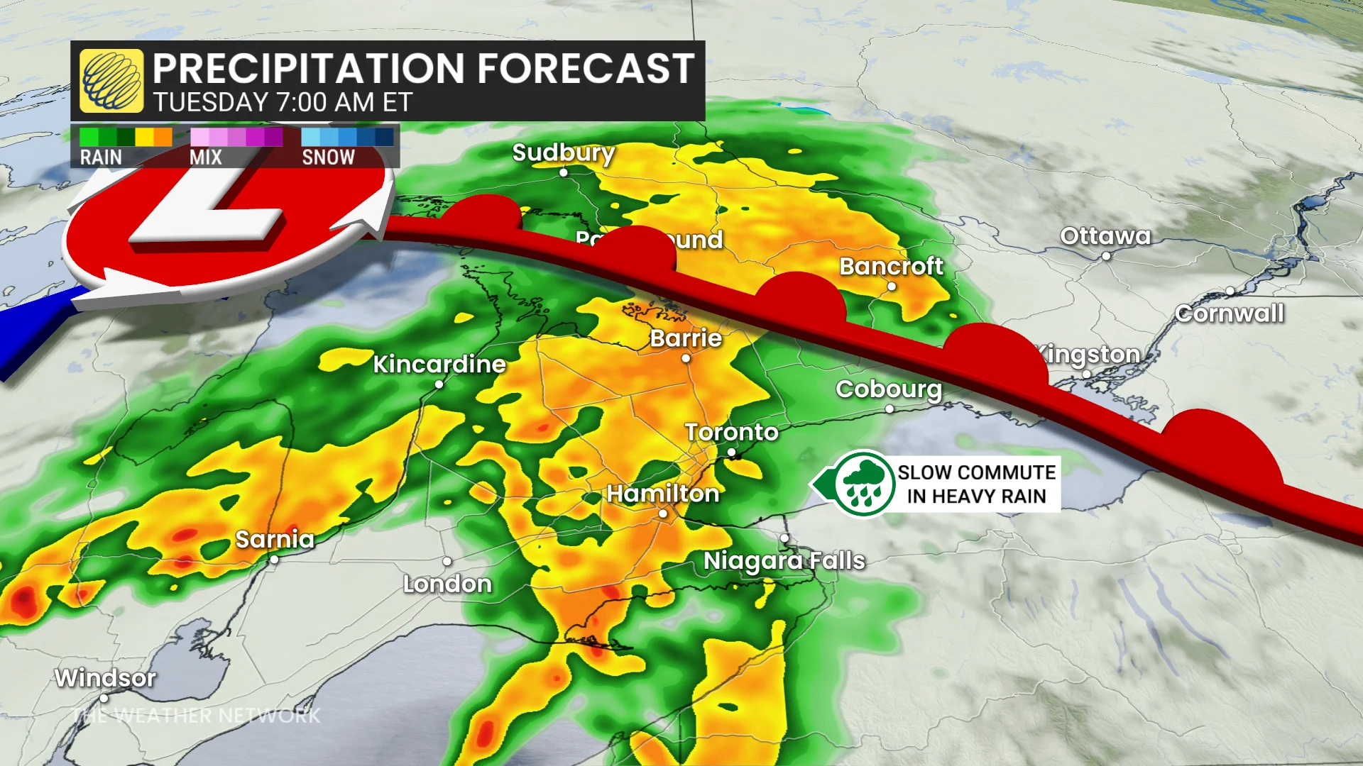 Baron - Ontario precipitation - Tuesday AM - April 13