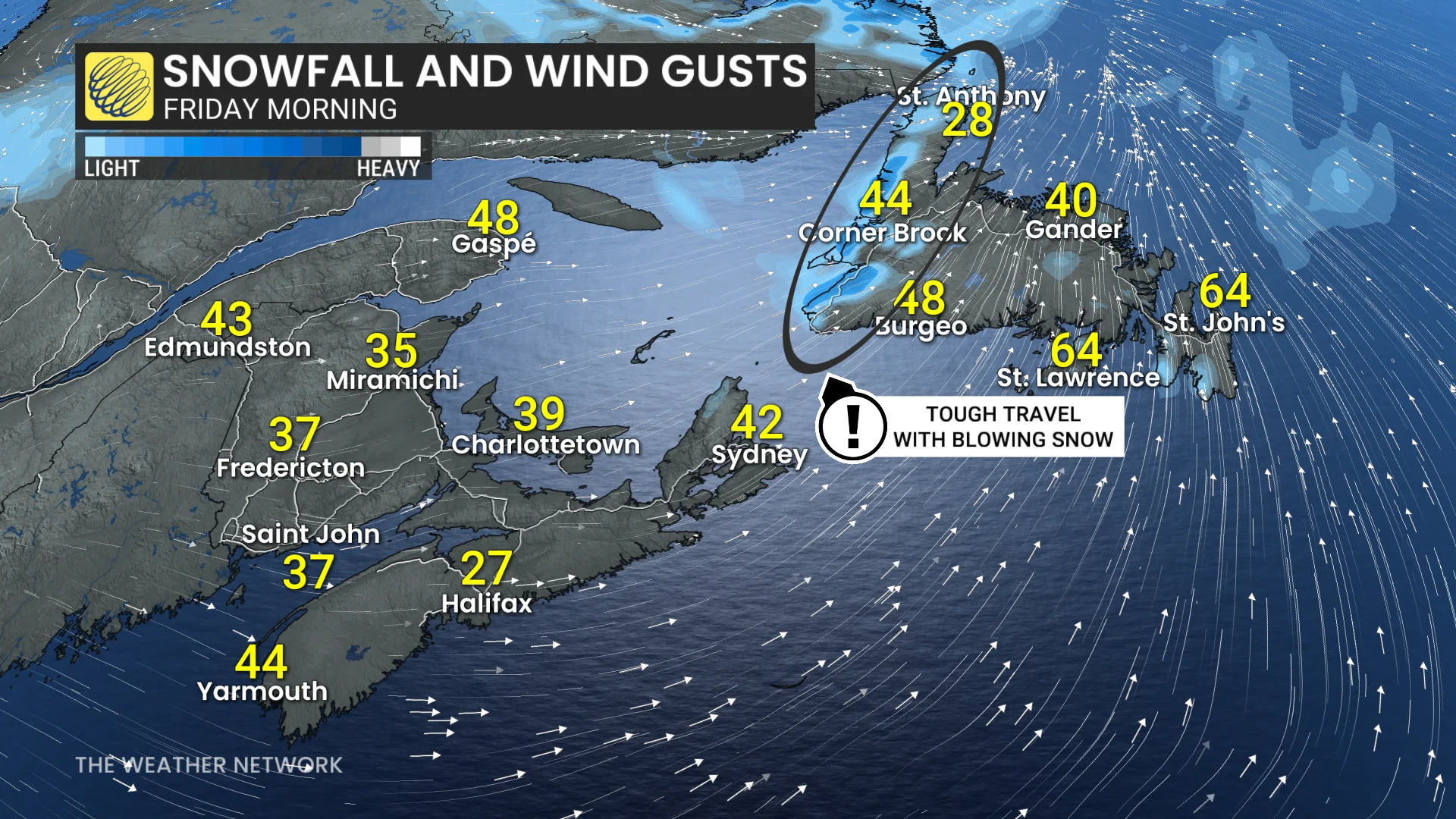 Baron - Atlantic Canada snow and winds - Feb 12