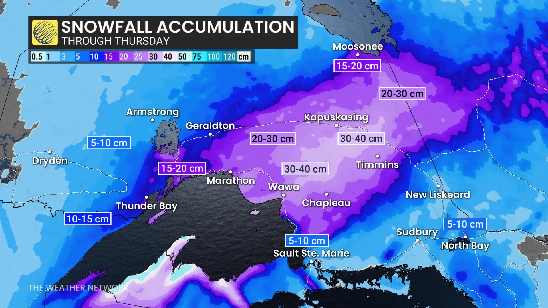Baron - Northern Ontario snow totals - Nov 26