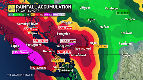 Atmospheric River Aims 100+ Mm Of Flooding Rains At B.C.'s South Coast ...