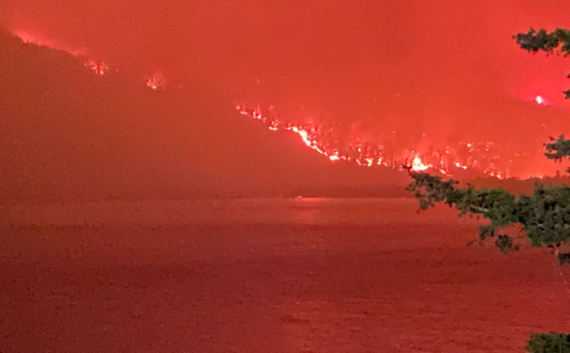 BC wildfires - Nashwito Creek area - lots of candling across the lake. (Jaclyn Whittal/The Weather Network)