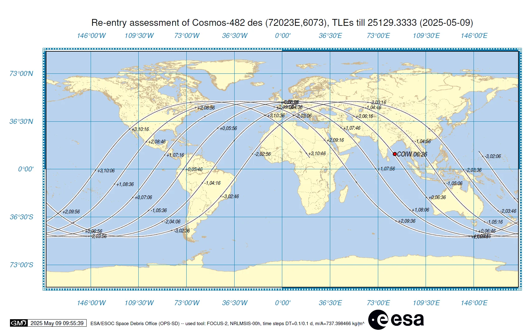 Kosmos 482 - ground track - ESA