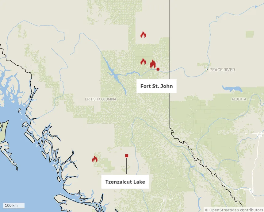 CBC: active fires map Source: B.C. Wildfire Service (Akshay Kulkarni/CBC)