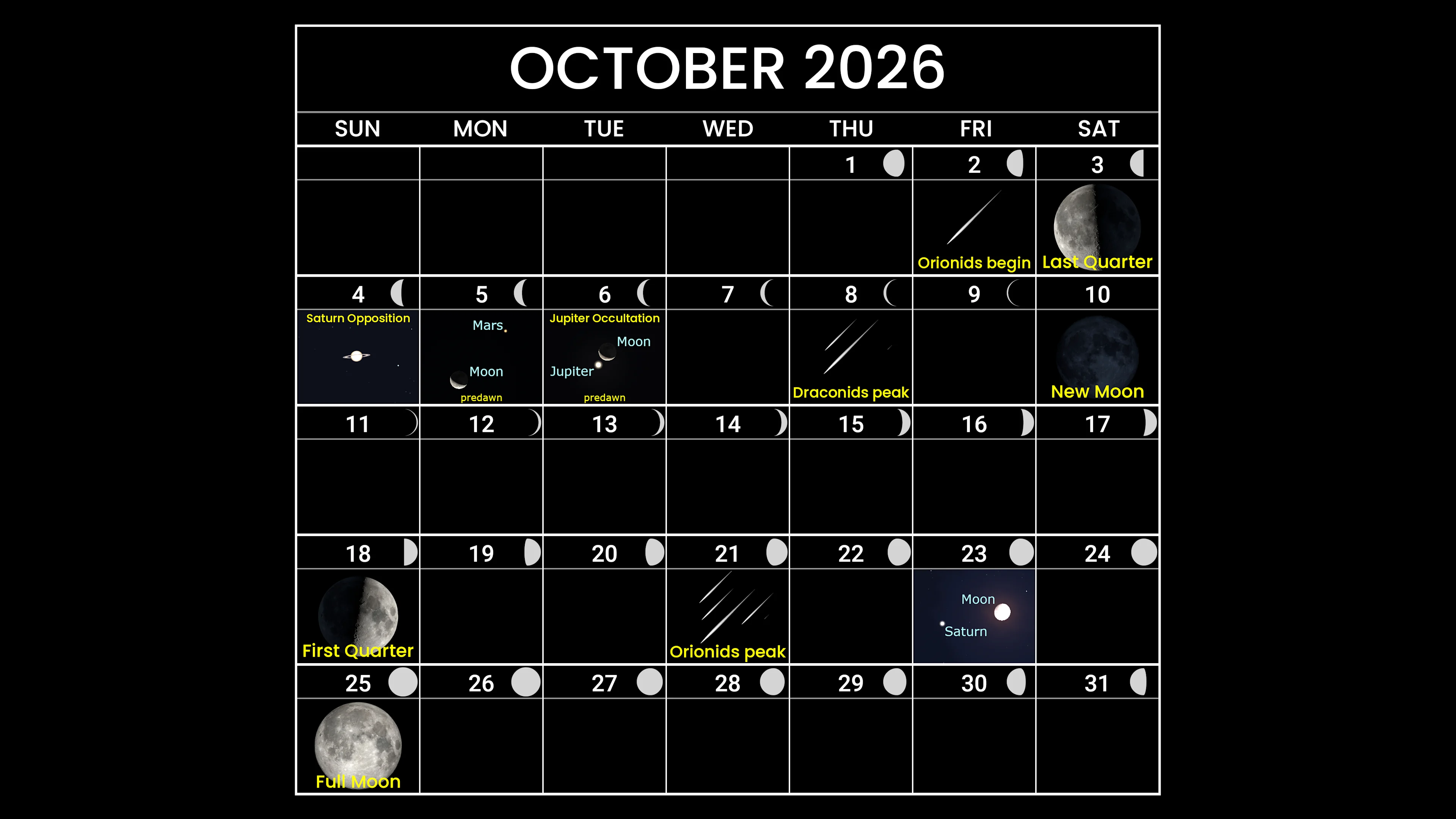 Astronomy Calendar - October 2026