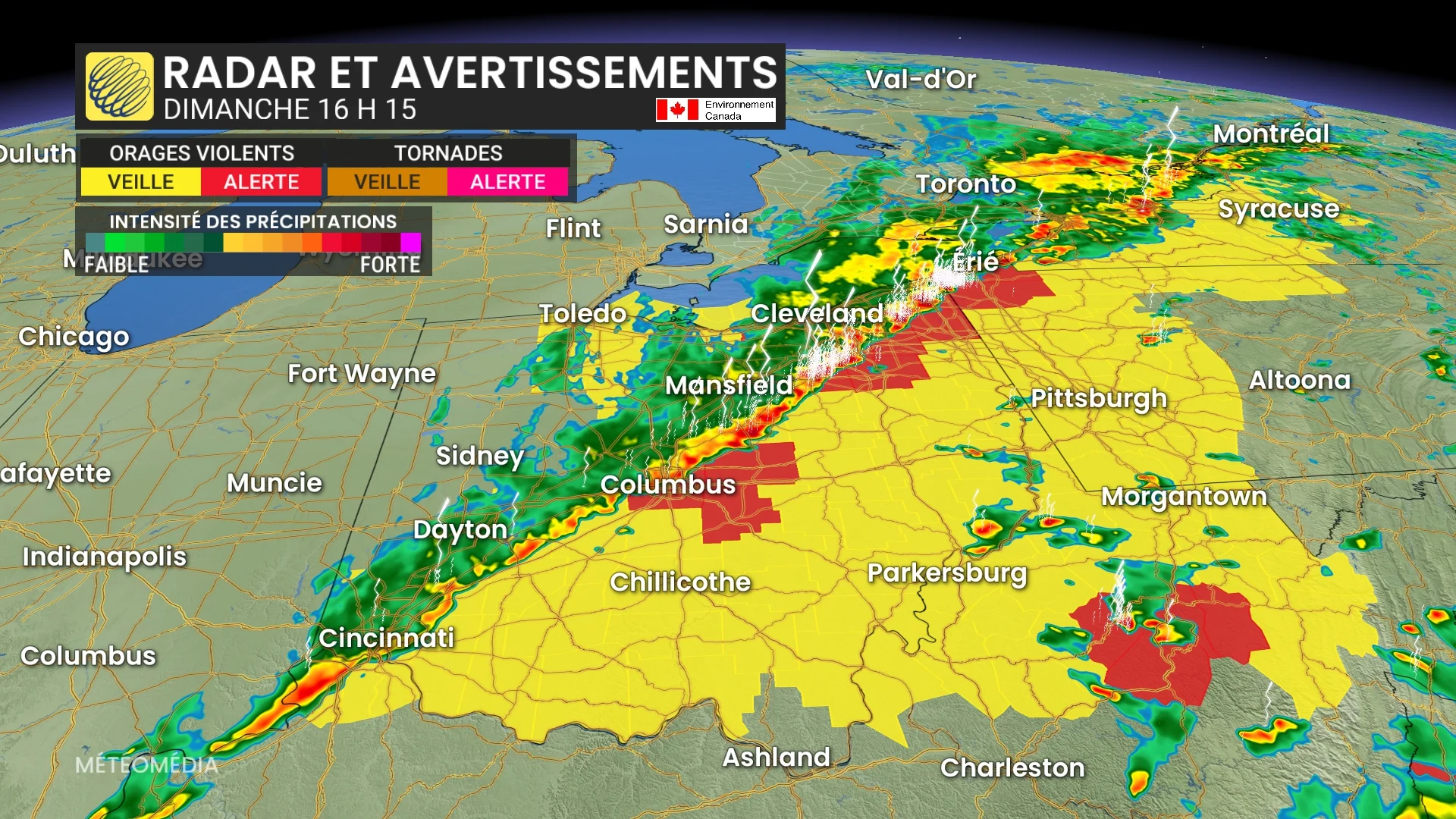 Orages et pluies abondantes dimanche