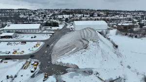 Even though it's July, an impressive snow pile is still intact in this Ontario city!