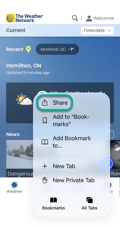 Share icon - Safari