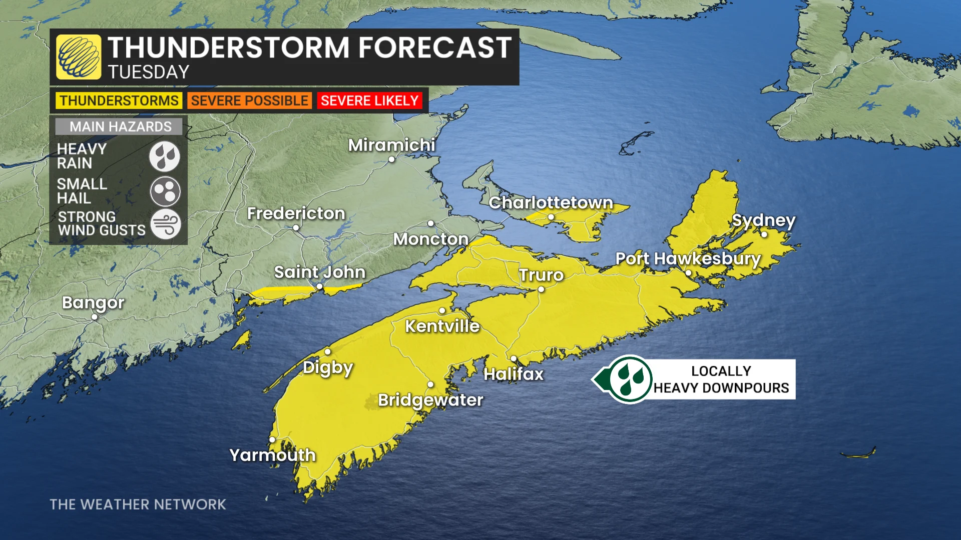 Atlantic Canada storm risk Tuesday