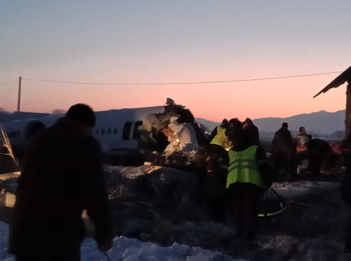 Crash scene on December 27th in Almaty, Kazakhstan Courtesy Instagram /maral_yerman via Storyful